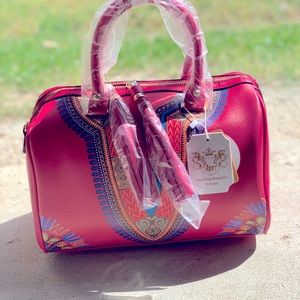 Dashiki design large handbag with matching wallet